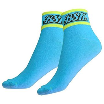 Picture of BSK Short Cuff Neon High Visibility Blue and Yellow Cycling Socks